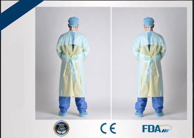 China Alcohol Repellent Long Sleeve Disposable Operating Gowns 100% Virgin CPE Made for sale