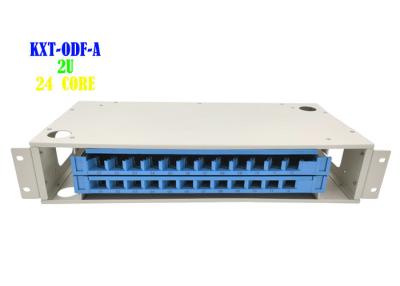 China FTTB Rack Fiber Patch Panel , Terminal 2U 24 Way Cat6 Patch Panel Splice Tray for sale