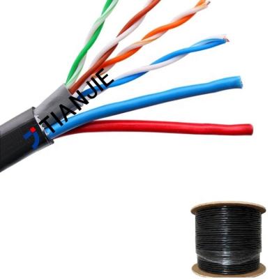 China CAT6 Composite Power Cable With 2c*18AWG With Solid Bare Copper Conductor Material for sale