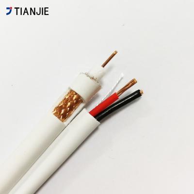 China 75 Ohm Composite Power Cable RG59+2C 0.5mm PVC Jacket  For Security System for sale