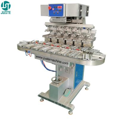 China 6Color Conveyor Pad Printing Machine Single Transverse Flow Pad Printer With Holder Shaft PLC Doctor Blade Supplies for sale
