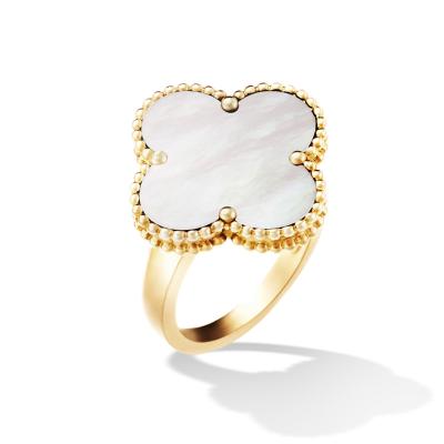 China VCARF78900 Van Cleef And Arpels Magic Alhambra Ring Yellow Gold With Flower Shape for sale