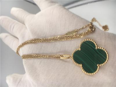 China No Diamond 18K Gold Necklace Magic Alhambra Handmade Elegant For Girl for sale