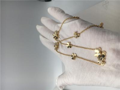 China 18k Yellow Gold Necklace With Round Diamonds , 9 Flowers Van Cleef Frivole Necklace for sale