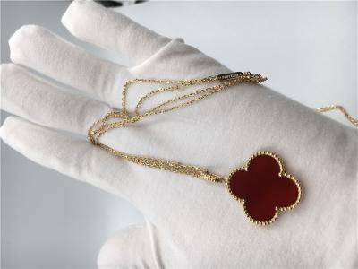 China 18k Gold Chain Necklace With Carnelian , Simple Gold Necklace No Diamond for sale