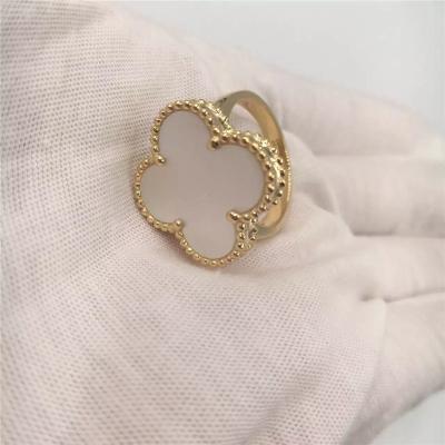 Chine Conception simple magique blanche d'Alhambra d'anneau d'or de la nacre 18K pour de jeunes dames à vendre