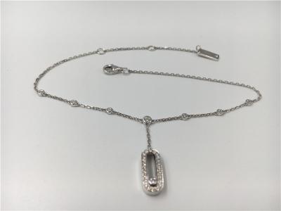 Chine Conception simple élégante de bracelets de cheville de l'or 18K blanc avec un diamant mobile à vendre
