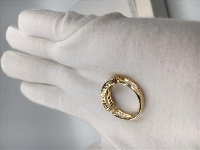 Chine Or jaune demi Empety 3 Diamond Ring en mouvement de bijoux du 18K Paris des femmes à vendre