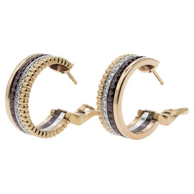 China Quatre Classic Gold Jewellery Ceramic Small Gold Hoop Earrings For Women for sale