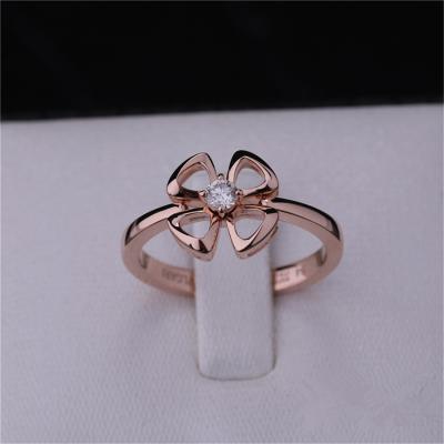 China Roma Gold Brand Jewelry Fiorever 18 Karat Rose Gold Ring set with a central diamond REF 355305 for sale