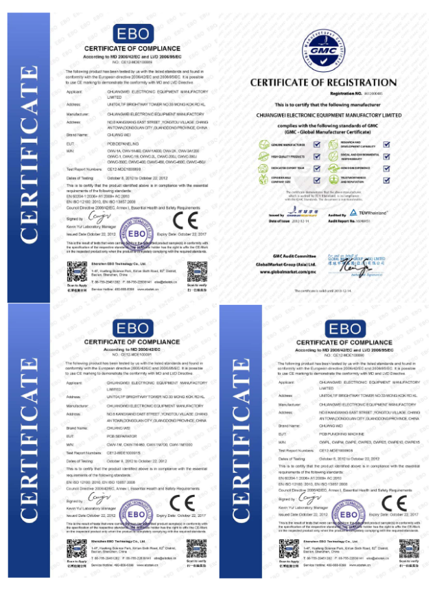 CE Certification for UV Laser PCB Separator Machine