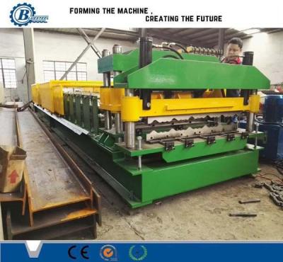 China 18 Stands Color Coated Steel Step Roof Panel Roll Forming Machine For Building for sale