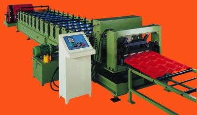 China Custom 1200mm Feeding Width Step Tile Roll Forming Machine With PLC Control System for sale