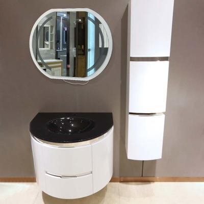 China SONSILL PVC Hotel Bathroom Vanity Modern Black With Soft Closing Hinges for sale