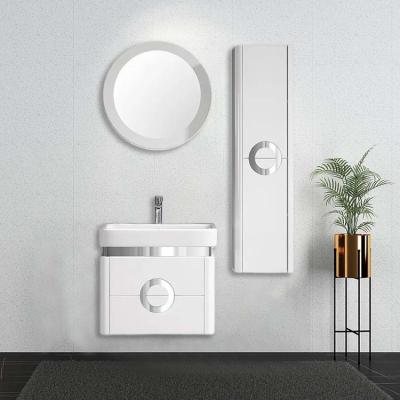 China SONSILL PVC Bathroom Cabinets With Round Mirror Wall Mounted for sale