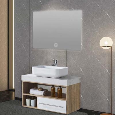 China 16mm Plywood Bathroom Vanity Cabinets Wall Mounted Ceramic Upper Basin for sale