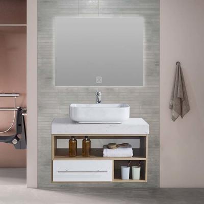 Chine Cabinets non de peinture de vanité de salle de bains réglés avec le miroir du tiroir LED à vendre