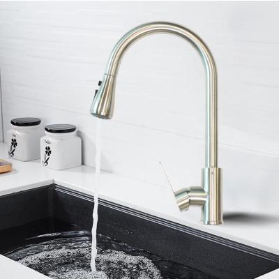 China SONSILL 304 Stainless Steel Kitchen Hot and Cold Luxury Rotating Pull Out Faucet for sale