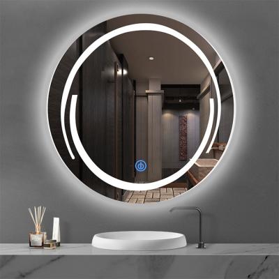 China Modern Waterproof Round Illuminated Bathroom Mirror Smart Decorative Wall OEM ODM for sale