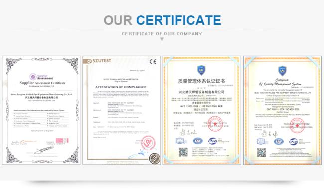 ERW Tube Production Line Certifications