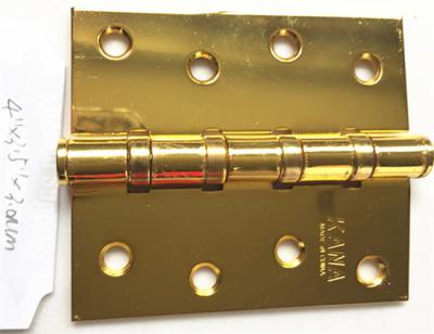 China Flat Head Ball Bearing Door Hinges High Light Shinning Brass Color For Heavy Wooden Door for sale