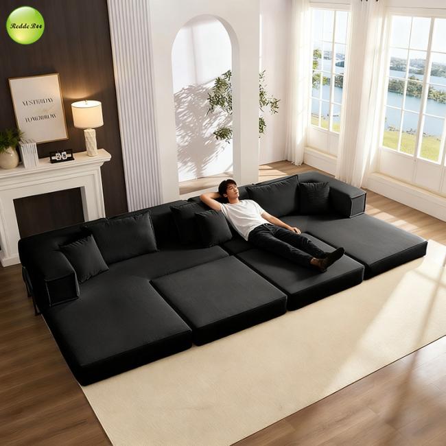 Sofa bed in sleeping configuration