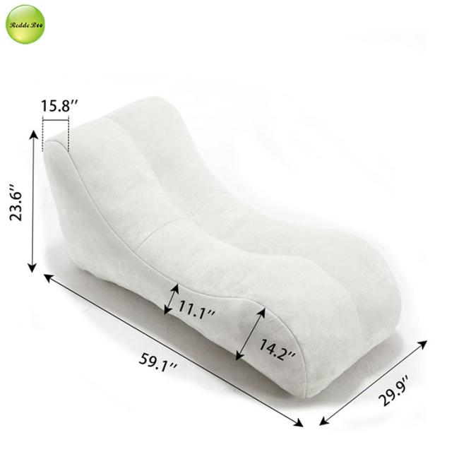 Compressed packaging and expanded lounge chair comparison