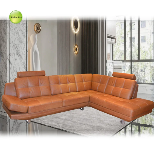 Close-up of sofa cushions and stitching