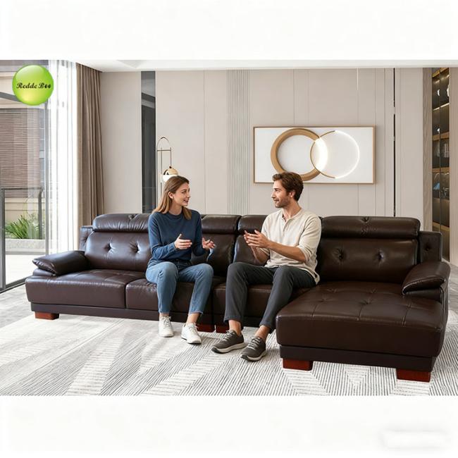 L-shaped sofa configuration showing spacious seating area