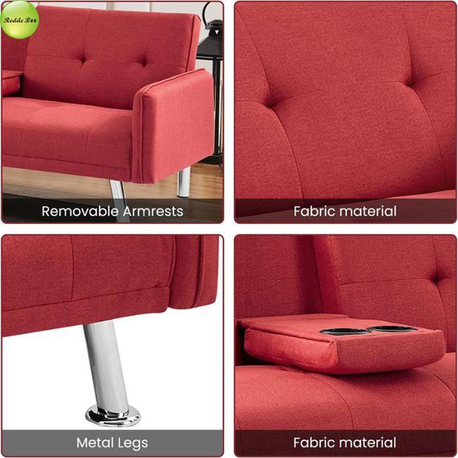 Internal structure of sofa bed showing metal frame