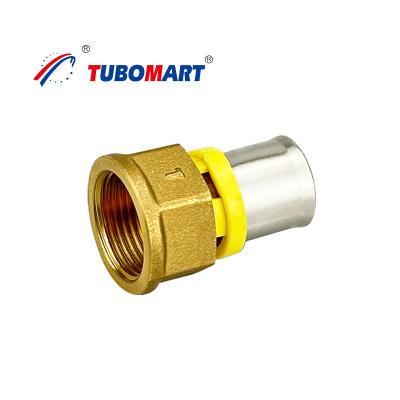 China Natural Brass Customized PEX Press Fittings For PEX AL PEX Pipes for sale