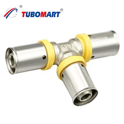 China Chrome Plated Pex Press Fittings Corrosion Resistant Brass Push To Connect Fittings for sale