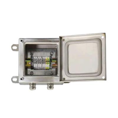 China Stainless Steel Junction Box Waterproof Cable Distribution Enclsorue with UK2.5B Terminal Blocks for sale