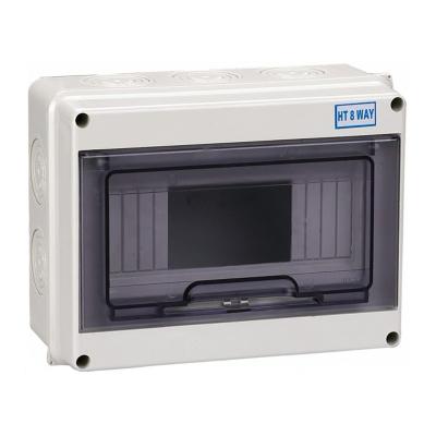 China HT 8 Way IP65 Waterproof Outdoor Electrical Enclosure Distribution Plastic Switch Box for sale