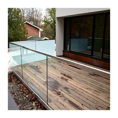 China Aluminium u base for 10mm glass stair balustrade systems roof terrace railings for sale