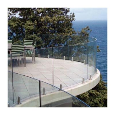 China Tempered Glass Railing With Spigots 10mm WA-RSP1000 Exterior Modern for sale