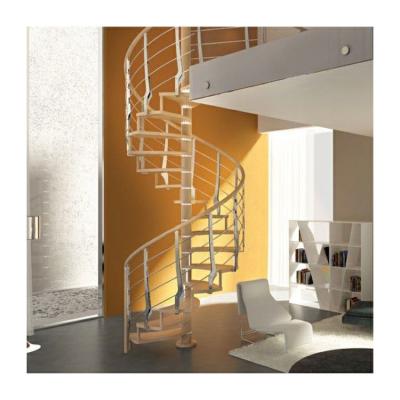 China Round ladder non slip steel wood spiral stairs steel bar spiral staircase design for sale