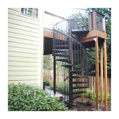 China Outside Steel Building Spiral Staircase Wrought Iron Round Metal Staircase for sale