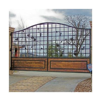 China Simple Iron Gate Grill Designs Antique Wrought Iron Driveway Gate For Sale Iron Gate Designs à venda