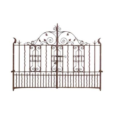 China Arch Galvanized Wrought Iron Gate Beautiful Residential Swing Open for sale