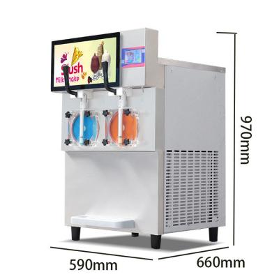 China Two Tanks Slush Snow Ice Making Machine Cocktail Stainless Steel for sale