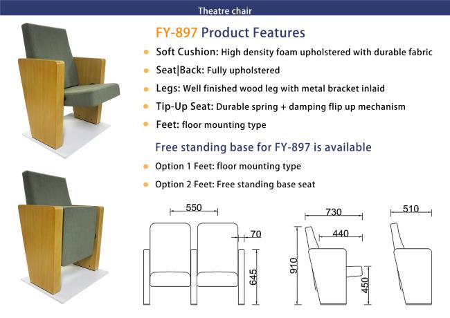 Modern theater seating in auditorium setting
