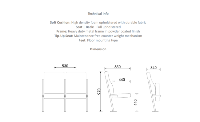 Contemporary theater seating in modern auditorium setting with comfortable ergonomic design