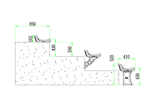 Eco-L stadium seat dimensions