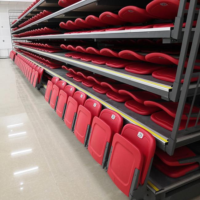 Retractable bleachers installation example 1