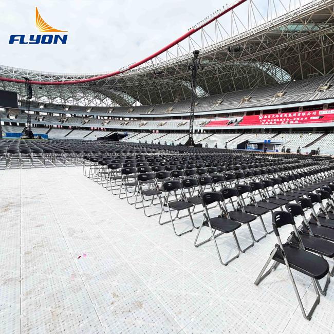 Event floor panels in use at outdoor venue