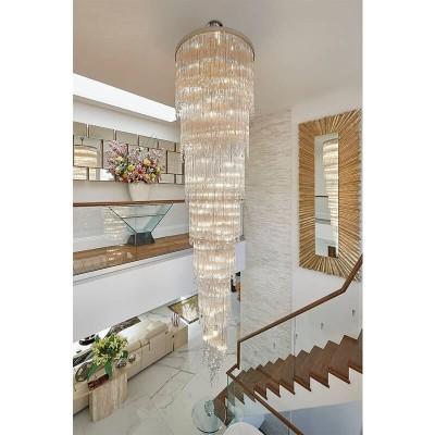 China 138 Inch Large High Ceiling Chandelier Tall Staircase Lighting Chandelier for sale