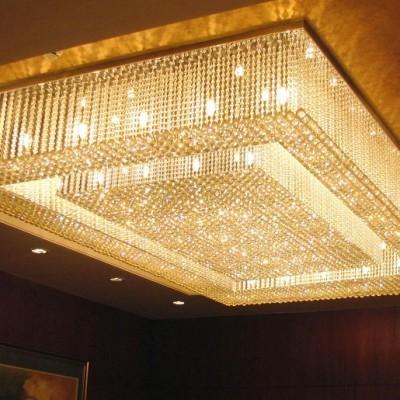China Rectangular Extra Large Chandeliers Width 200cm For Low Ceiling for sale