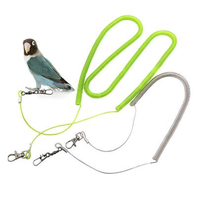 China Transparent Green Birds Flying Rope Plastic Covered Steel Wire Bird Expanding Security Rope for sale