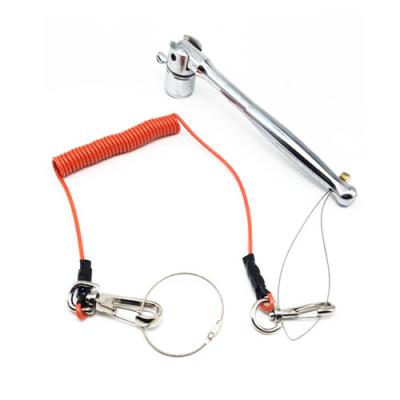 China Securing Orange Wire PU Coated Retractable Tool Lanyard Fall Protection Stop The Drop for sale